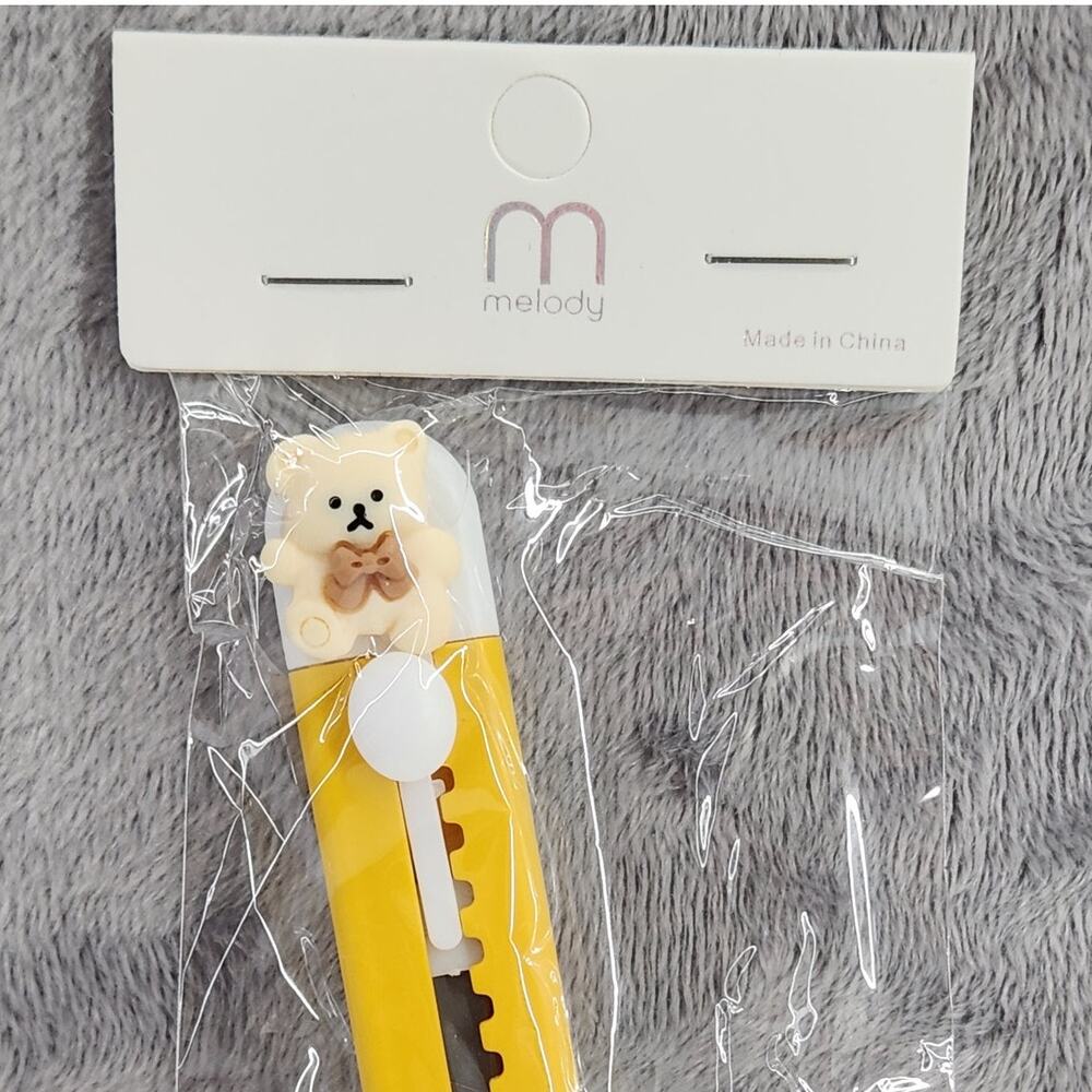 Pack of 3 Box Cutters with a Safety Slide - Teddy Bear Character Lid